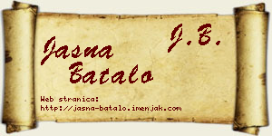 Jasna Batalo vizit kartica
